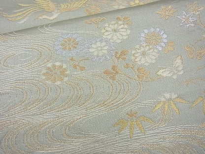 平和屋着物◎六通柄袋帯 鳳凰流水花文 金糸 逸品 BAAJ6702cm