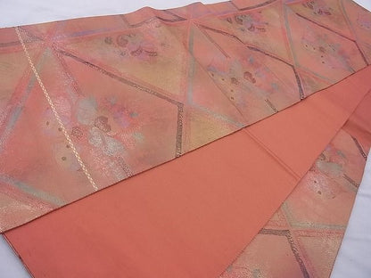 平和屋着物◎六通柄袋帯 正倉院 金糸 逸品 BAAJ0996cm