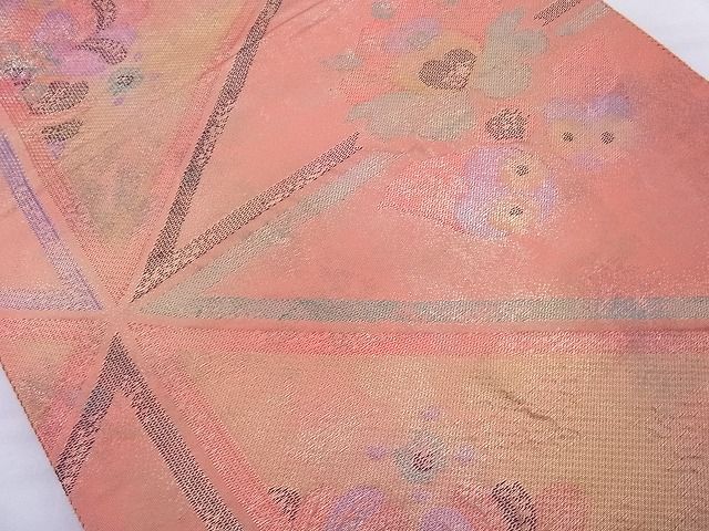平和屋着物◎六通柄袋帯 正倉院 金糸 逸品 BAAJ0996cm