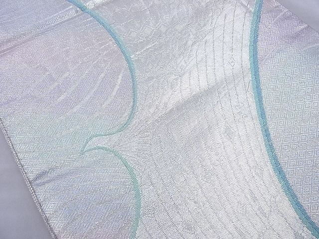 平和屋着物◎佐賀錦 六通柄袋帯 飾花文様 銀糸 逸品 BAAJ6705cm
