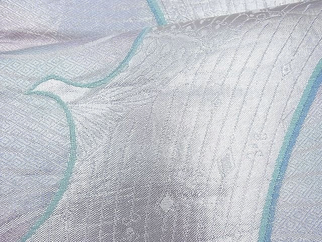 平和屋着物◎佐賀錦 六通柄袋帯 飾花文様 銀糸 逸品 BAAJ6705cm