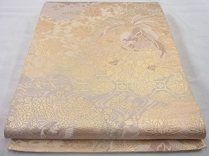 平和屋着物◎六通柄袋帯 鳳凰道長文様 金糸 逸品 BAAJ6718cm