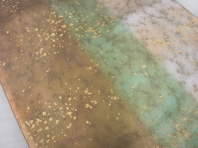 平和屋着物◎六通柄袋帯 箔散らし 金彩 引箔 逸品 BAAJ6764cm
