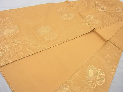 平和屋着物◎六通柄袋帯 鼓吹き寄せ文 金糸 逸品 未使用 BAAJ6811cm