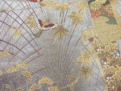 平和屋着物◎六通柄袋帯 唐織 瑞祥彩華 金銀糸 逸品 BAAJ6835cm