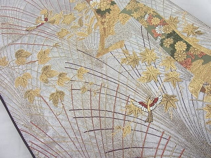平和屋着物◎六通柄袋帯 唐織 瑞祥彩華 金銀糸 逸品 BAAJ6835cm