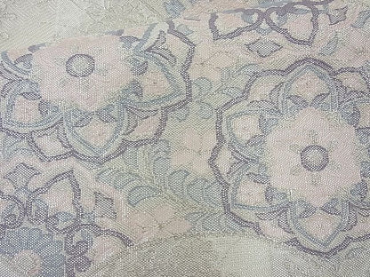平和屋着物◎佐賀錦 六通柄袋帯 有職地紙散らし 銀糸 逸品 BAAJ6831cm