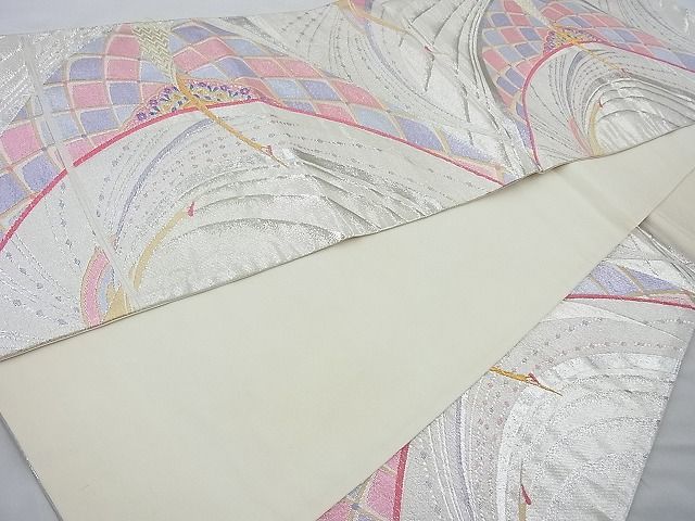 平和屋着物◎九百佐賀錦 六通柄袋帯 飛鶴 金銀糸 逸品 BAAJ6845cm