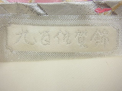 平和屋着物◎九百佐賀錦 六通柄袋帯 飛鶴 金銀糸 逸品 BAAJ6845cm
