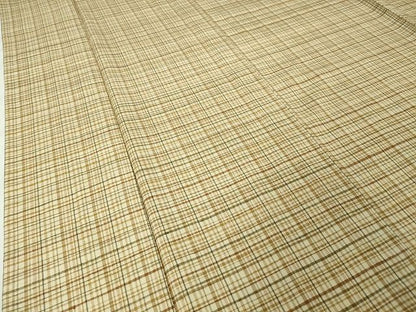 平和屋本店▽希少　人間国宝　志村ふくみ　紬　単衣　格子　たとう紙付き　逸品　DZAA2053kh4