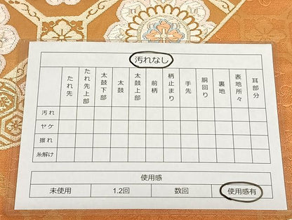 平和屋着物◎六通柄袋帯 唐織 蜀江唐花文 銀糸 正絹 逸品 AAAK5138Bdt
