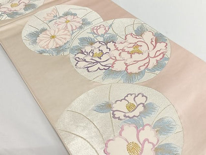 平和屋着物◎六通柄袋帯 花丸文 金銀糸 正絹 逸品 AAAK5153Bdt