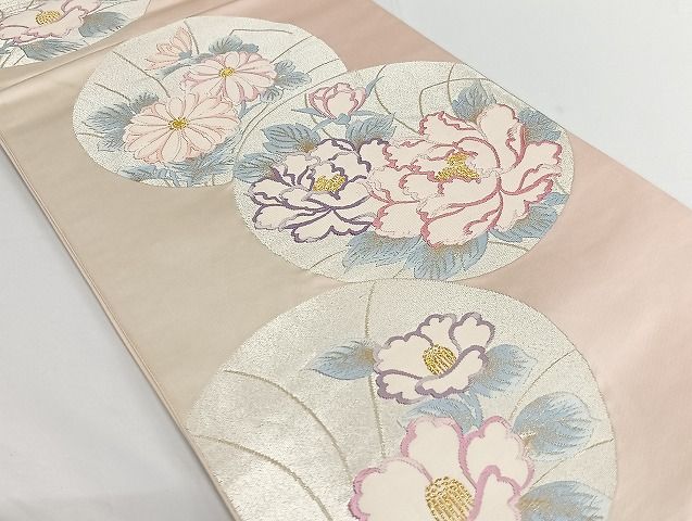 平和屋着物◎六通柄袋帯 花丸文 金銀糸 正絹 逸品 AAAK5153Bdt