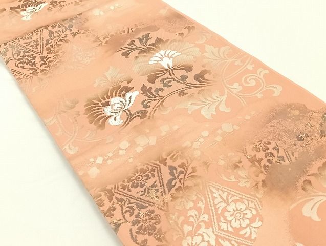 平和屋着物◎六通柄袋帯 花唐草文 金銀糸 正絹 逸品 AAAK5162Bdt