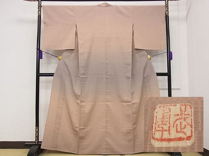 平和屋本店▽極上　伝統工芸士　曽根武勇　訪問着　お召地　単衣　暈し染め　西武百貨店扱い　逸品　CZAA0627s4