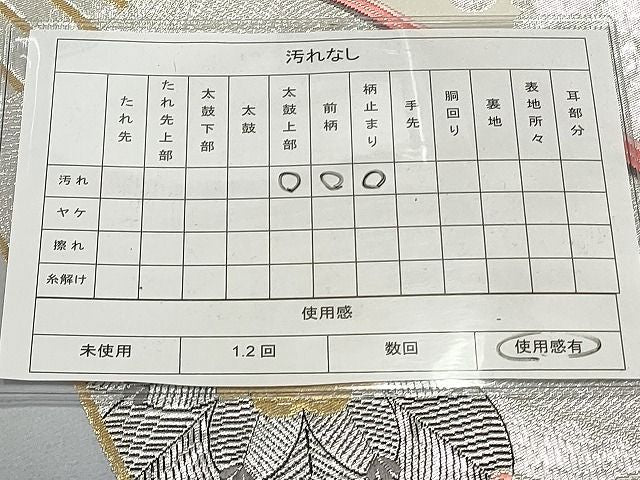平和屋着物◎六通柄袋帯 扇面松葉花文 金銀糸 逸品 DAAH9152mz