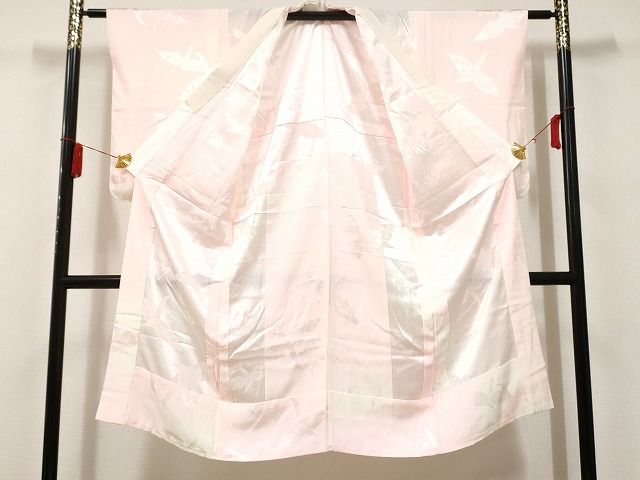 平和屋着物■長襦袢 無双仕立て 折鶴花文 暈し染め 正絹 逸品 AAAK4163Ata