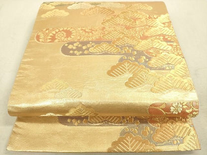 平和屋着物◎六通柄袋帯 霞雲郡松文 金彩箔錦 逸品 DAAH9850tw