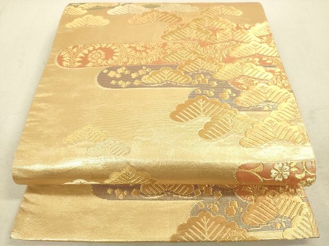 平和屋着物◎六通柄袋帯 霞雲郡松文 金彩箔錦 逸品 DAAH9850tw