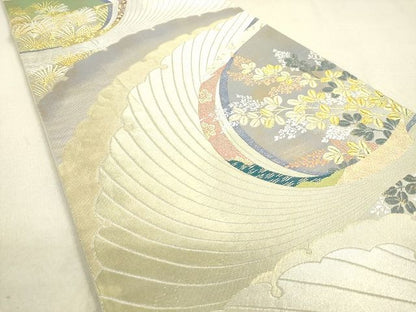 平和屋着物◎六通柄袋帯 爽秋雪輪文 金銀糸 逸品 DAAH9879tw