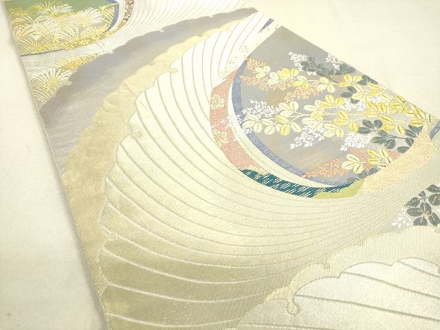 平和屋着物◎六通柄袋帯 爽秋雪輪文 金銀糸 逸品 DAAH9879tw