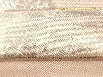 平和屋着物◎六通柄袋帯 扇面花文 金銀糸 逸品 DAAH9904tw