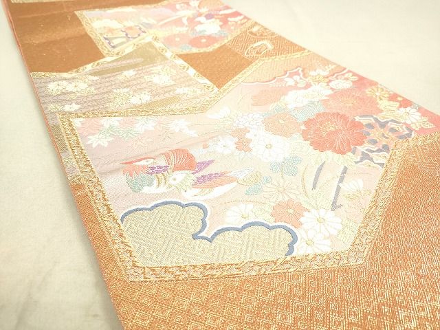 平和屋着物◎六通柄袋帯 流水鳳凰花文 金銀糸 やまと誂製 逸品 DAAH9930tw