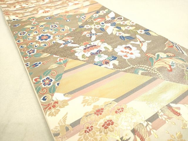 平和屋着物◎六通柄袋帯 切嵌鳳凰花文 金糸 逸品 DAAH9924tw