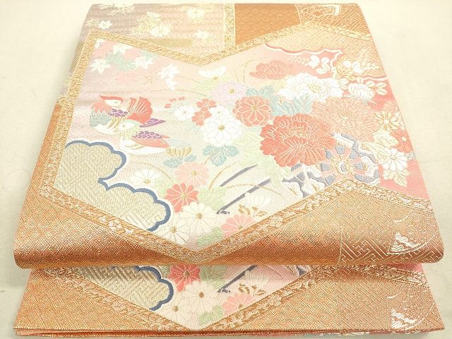 平和屋着物◎六通柄袋帯 流水鳳凰花文 金銀糸 やまと誂製 逸品 DAAH9930tw