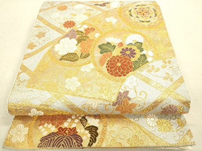平和屋着物◎六通柄袋帯 地紙花丸文 金銀糸 逸品 DAAH9913tw