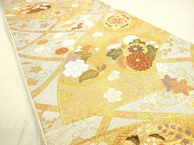 平和屋着物◎六通柄袋帯 地紙花丸文 金銀糸 逸品 DAAH9913tw