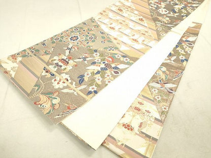 平和屋着物◎六通柄袋帯 切嵌鳳凰花文 金糸 逸品 DAAH9924tw