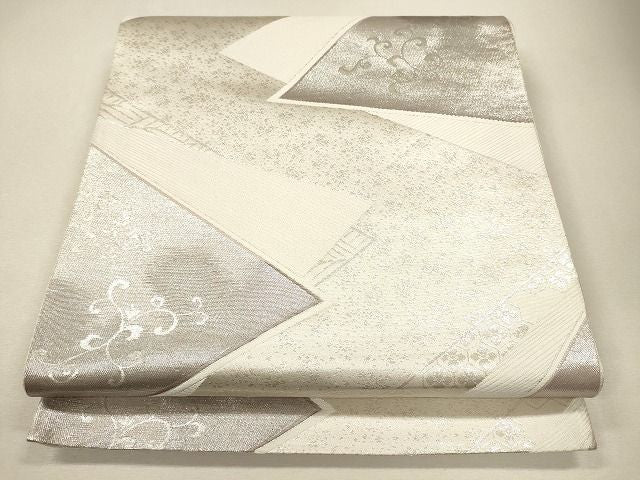 平和屋着物◎六通柄袋帯 唐草文 銀糸 逸品 CAAF5956oy