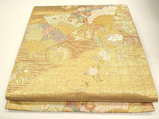平和屋着物◎六通柄袋帯 装華 金糸 逸品 CAAF5952oy