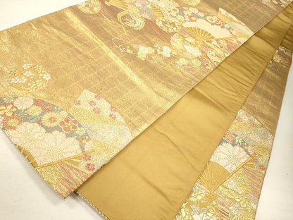 平和屋着物◎六通柄袋帯 装華 金糸 逸品 CAAF5952oy