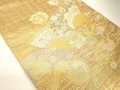 平和屋着物◎六通柄袋帯 装華 金糸 逸品 CAAF5952oy