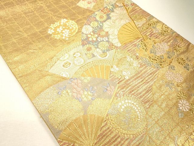 平和屋着物◎六通柄袋帯 装華 金糸 逸品 CAAF5952oy