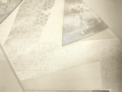 平和屋着物◎六通柄袋帯 唐草文 銀糸 逸品 CAAF5956oy