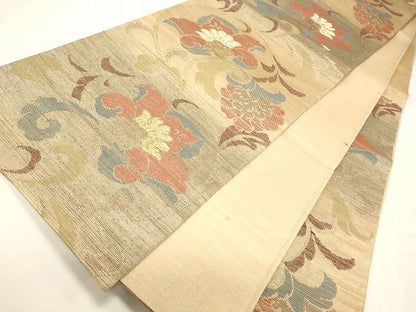 平和屋着物◎六通柄袋帯 更紗唐草文 金糸 逸品 CAAF5987oy