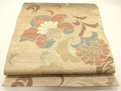 平和屋着物◎六通柄袋帯 更紗唐草文 金糸 逸品 CAAF5987oy