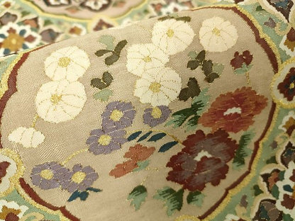 平和屋本店■極上　明綴れ　全通柄袋帯　正倉院花文　金糸　逸品　未使用　DZAA2105kh4