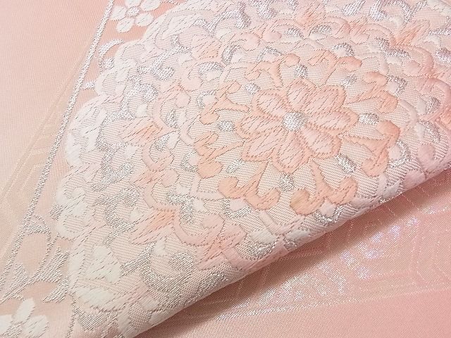 平和屋着物◎六通柄袋帯 唐織 宝相華 銀糸 逸品 BAAJ0565qt