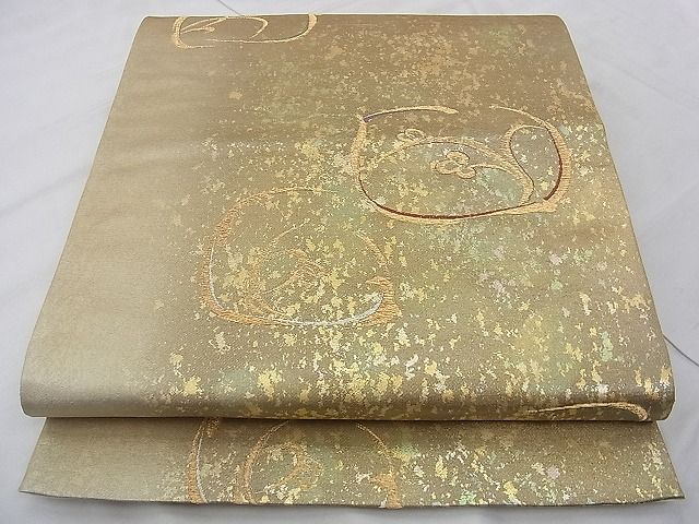 平和屋着物◎六通柄袋帯 琳派花文 金糸 引箔 逸品 BAAJ0563qt