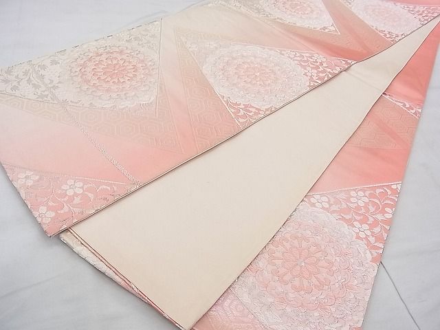 平和屋着物◎六通柄袋帯 唐織 宝相華 銀糸 逸品 BAAJ0565qt