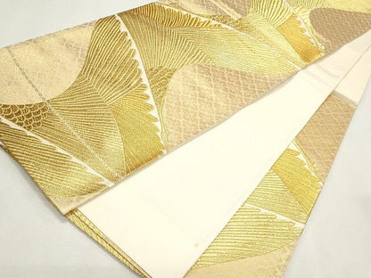 平和屋着物◎六通柄袋帯 飛鶴文 金糸 逸品 CAAG6531ou