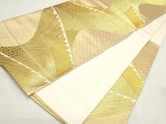 平和屋着物◎六通柄袋帯 飛鶴文 金糸 逸品 CAAG6531ou