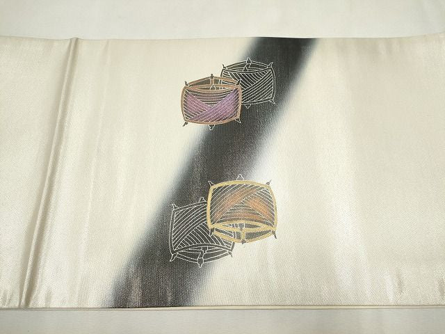 平和屋着物◎太鼓柄袋帯 糸巻き文 金彩 逸品 CAAG6544ou