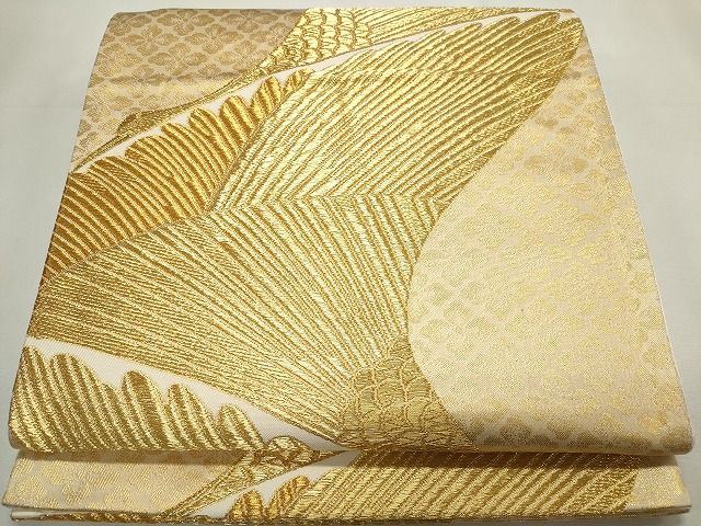 平和屋着物◎六通柄袋帯 飛鶴文 金糸 逸品 CAAG6531ou