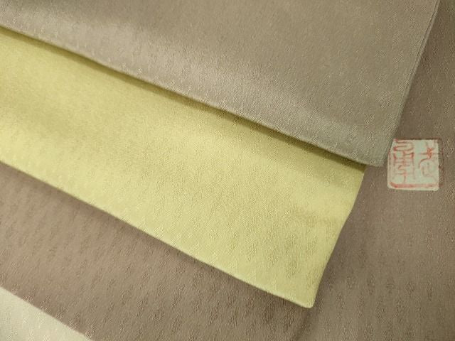 平和屋本店●極上　伝統工芸士　曽根武勇　お召　菱地紋　逸品　DZAA2126kh4