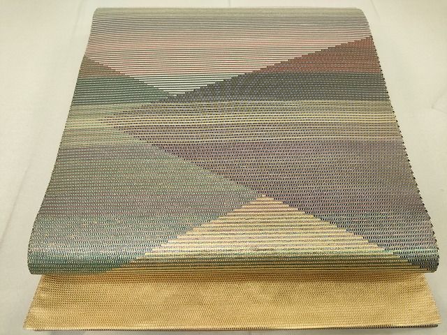 平和屋着物■太鼓柄袋帯 切嵌文様 金銀糸 逸品 DAAI1602jm